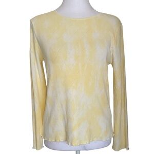 NWT LoveShackFancy Yulia Top Rise & Shine Hand Dye Yellow White Women’s Size M